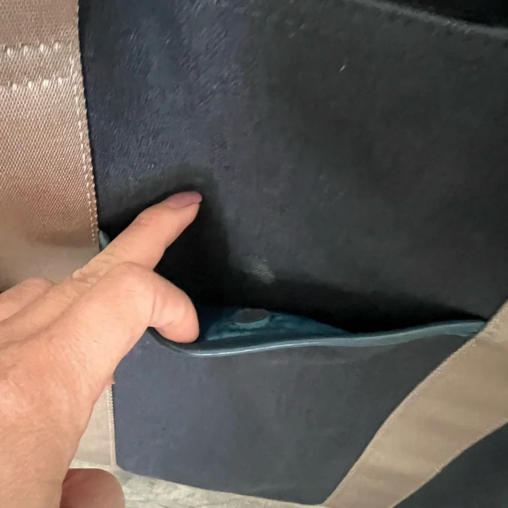 Ted Baker Navy Tote with Tan Straps